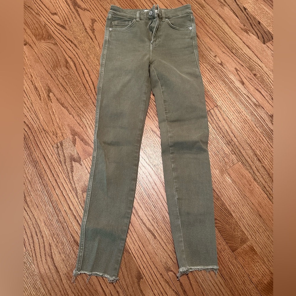 Free people Green Skinny Jeans